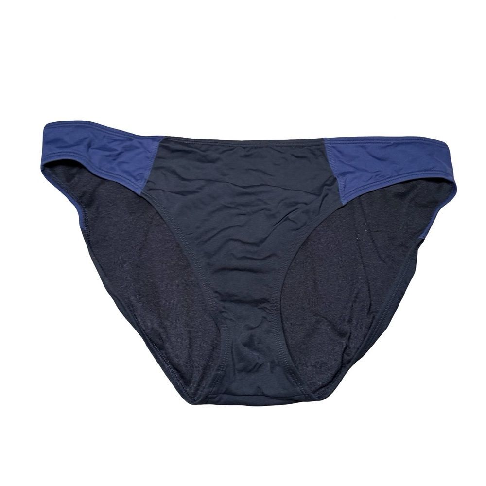 Athleta Bikini Bottoms Mid Rise Color Block Navy and Black Large